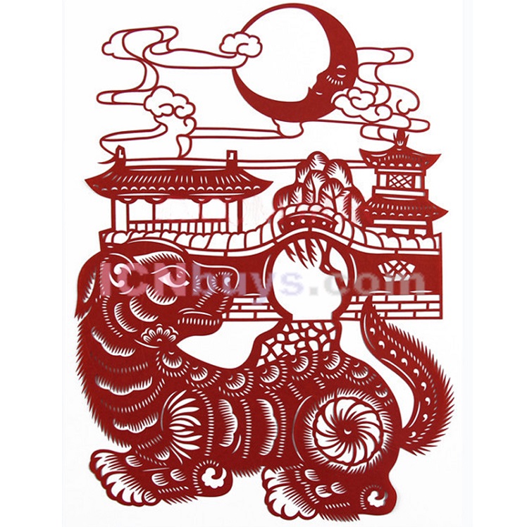 Paper Cutting Chinese Zodiac Dog loyalty